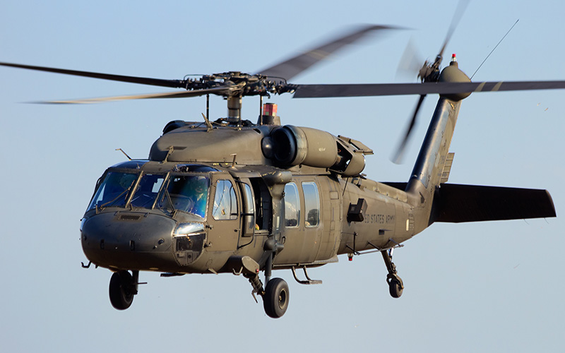 US Army Black Hawk Helicopter in flight